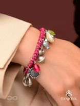 Ekarnava - The Tidal Trinkets - Charms And Shells Hand Embroidered Oxidised Bracelet