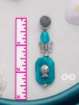 Aquatic Flutters - Silver Embellished Earrings