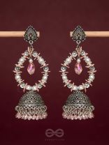 Soft Tinge Sparkles - Statement Jhumka Earrings