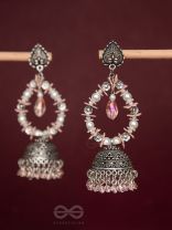 Soft Tinge Sparkles - Statement Jhumka Earrings