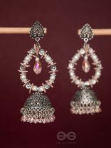 Soft Tinge Sparkles - Statement Jhumka Earrings