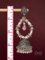 Soft Tinge Sparkles - Statement Jhumka Earrings