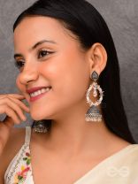 Soft Tinge Sparkles - Statement Jhumka Earrings
