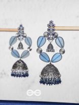 Mystical Skylight - Statement Oxidised Jhumka Earrings