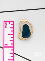The Indigo Illusion - Golden Enamelled Stud Earrings