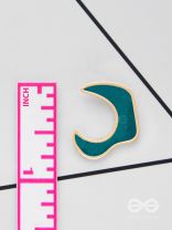 The Blue Moon - Golden Enamelled Stud Earrings