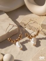 BEADED SUNBURST - GOLDEN HOOP EARRINGS