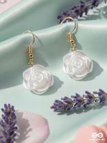MINIATURE ROSE ROMANCE - GOLDEN EMBELLISHED EARRINGS