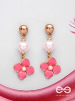 PRETTY PINK POPS - GOLDEN EMBELLISHED EARRINGS