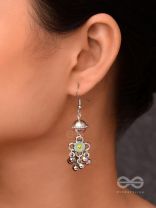BEADED HORIZON CHARMS - EMBELLISHED OXIDISED EARRINGS