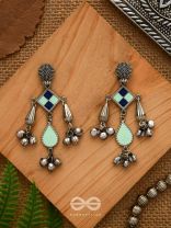 Minty Melodies - Enamelled Oxidised Earrings