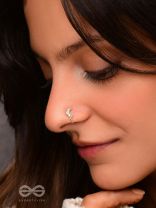 CRESENT MOONLIGHT - GOLDEN CZ NOSERING (NON-PIERCING)