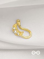 CRESENT MOONLIGHT - GOLDEN CZ NOSERING (NON-PIERCING)