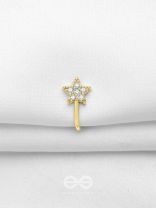 CHAMPAGNE STAR - GOLDEN CZ NOSERING (NON-PIERCING)
