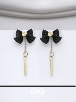 MIDNIGHT BOW - GOLDEN EMBELLISHED EARRINGS