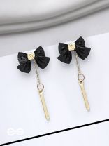 MIDNIGHT BOW - GOLDEN EMBELLISHED EARRINGS