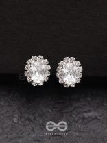 SHIMMER AND SHINE - SILVER EMBELLISHED STUD EARRINGS