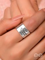 POSITIVE VIRTUE - STATEMENT SILVER RING (ADJUSTABLE)