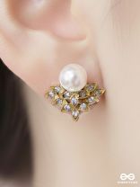 PEARLS IN PARADISE - GOLDEN EMBELLISHED EARRINGS