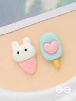 SCOOPS 'N CRUNCHES  - MISMATCHED ACRYLIC EARRINGS