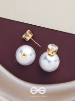 A MYSTIC PEARL - GOLDEN EMBELLISHED EARRINGS (WHITE)