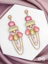 The Rosewood Radiance - Golden Embellished Earrings