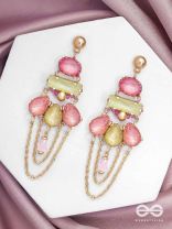 The Rosewood Radiance - Golden Embellished Earrings