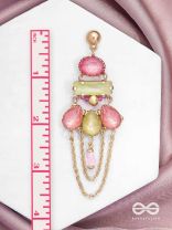 The Rosewood Radiance - Golden Embellished Earrings