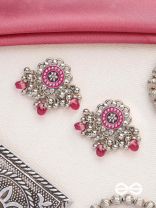 The Silver Talisman- Enamelled Oxidised Earrings