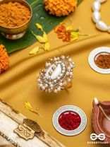 Haimana - The Shell Haven - Beads And Shell Hand Embroidered Ring