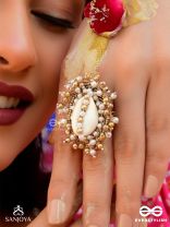 Haimana - The Shell Haven - Beads And Shell Hand Embroidered Ring