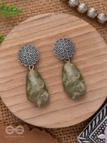 The Greenland Mist- Stone Oxidised Earrings