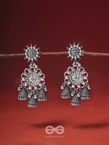 The Moon Flower- Oxidised Earrings