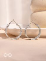 Spiral Strands - Statement Silver Hoop Earrings 