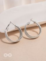Spiral Strands - Statement Silver Hoop Earrings 