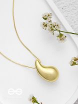 Radiant Raindrop - Statement Golden Pendant With Anti-Tarnish Coating