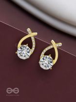 Shining Shimmerstones - Golden Embellished Earrings