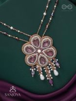 Bahukusumita - The Garden Gala - Stone, Beads And Pearls Hand Embroidered Neckpiece