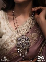 Bahukusumita - The Garden Gala - Stone, Beads And Pearls Hand Embroidered Neckpiece