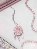 Alijihvika - The Sweet Mist - Stone, Sequins And Glass Drop Hand Embroidered Maangtika