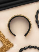 Madhya - In Between Night - Beads And Resham Hand Embroidered Bangle