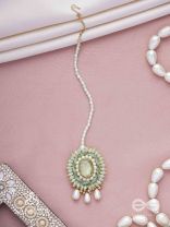 Aranyani - The Meadow Dreams - Stone, Beads And Pearls Hand Embroidered Maangtika