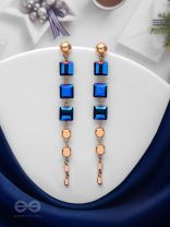 The Indigo Night- Classy Blue And Golden Earrings