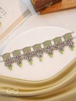 The Olive Chimes - Enamelled Oxidised Choker Neckpiece
