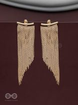 The Shimmering Shower - Golden Statement Ear Jacket