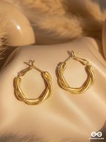 Twisted Tangos - Golden Hoop Earrings