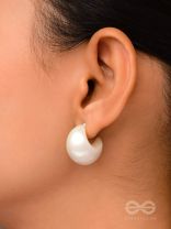 Groovy Arcs - Holographic Acrylic Earrings (White)