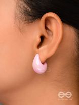 Shining Crescents - Holographic Acrylic Earrings (Light Pink)