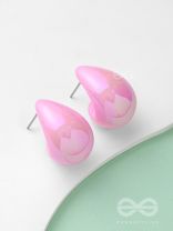 Shining Crescents - Holographic Acrylic Earrings (Light Pink)