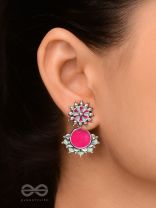 The Rosy Reefs - Statement  Enamelled Oxidised Ear Jackets